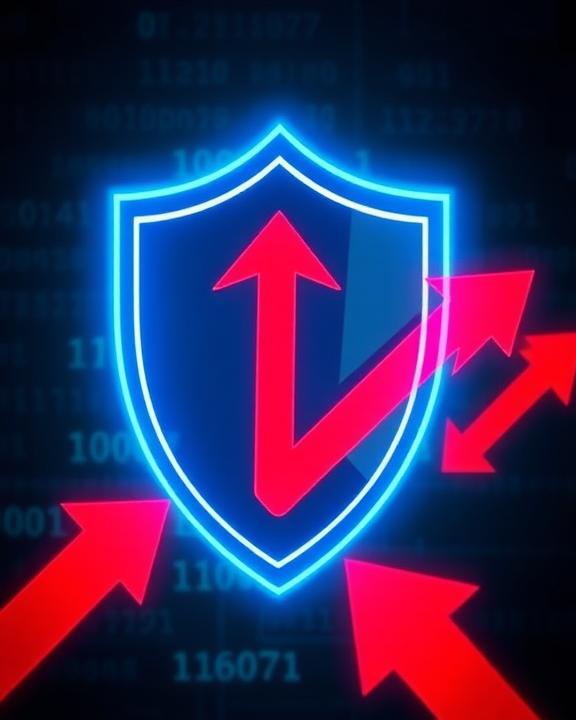 Scudo di cybersecurity che protegge da minacce informatiche